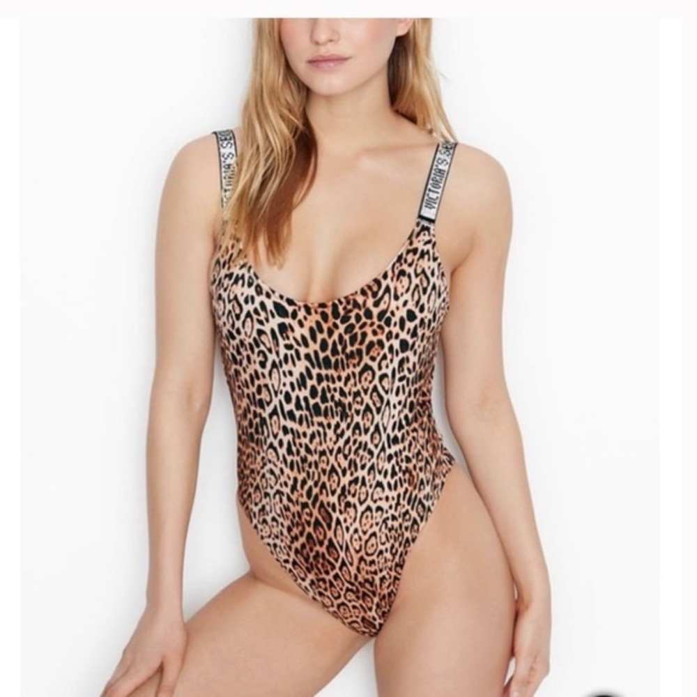 Victoria’s Secret Sparkle Strap Leopard One Piece Swimsuit